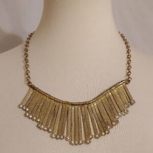 Gold Geometric Art Deco Statement Necklace